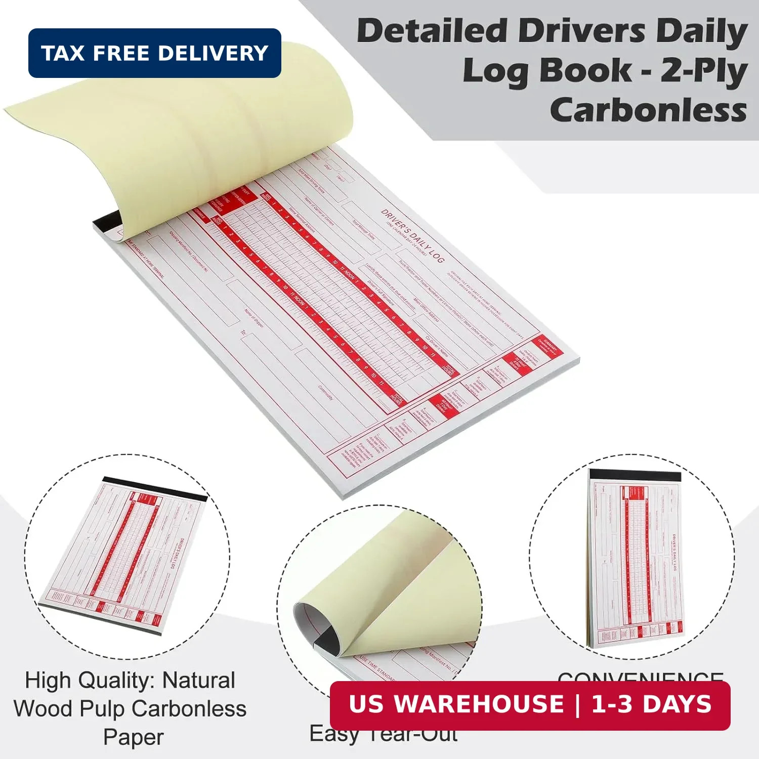 10 Pack 2026 2027 New Log Book for Truck Drivers 8.5″ x 5.5″ Daily Log Book with