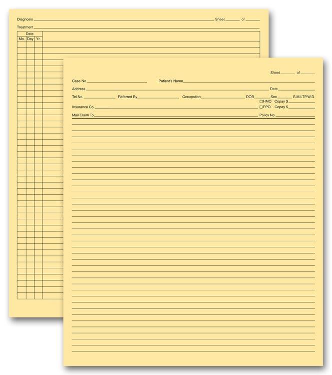 H381 General Patient Exam Records Folder Style W/o Account Record 9 1/2 x 8″QTY
