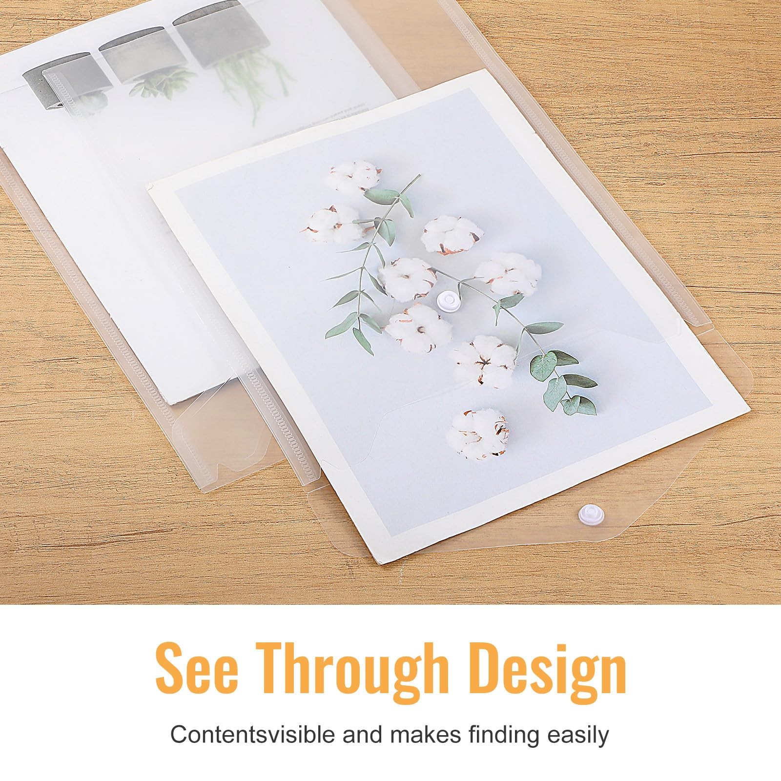 30 Pcs 9″x12″ Clear Plastic Envelopes with Snap Closure, Heavy-Duty