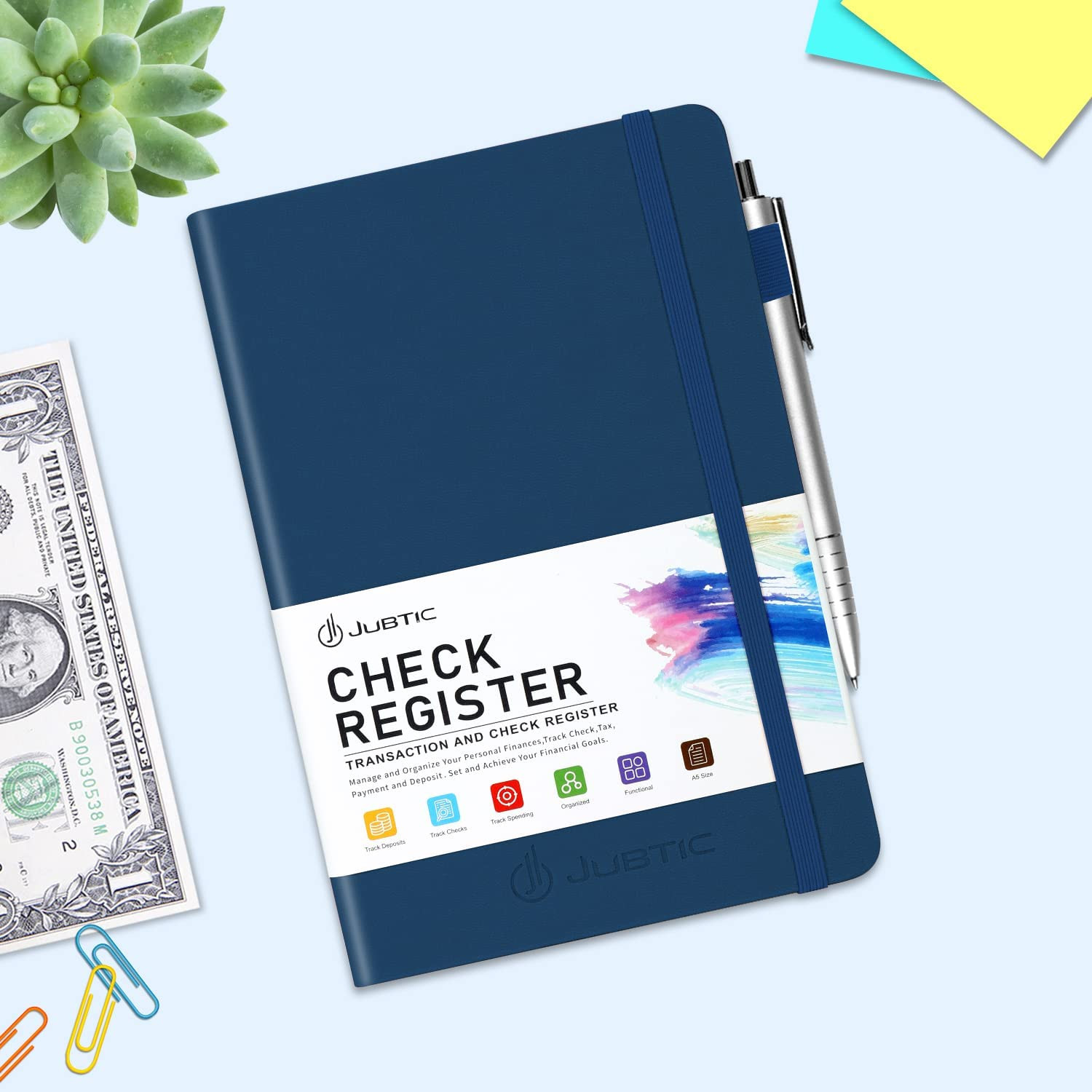 A5 Check Registers for Personal Checkbook Ledger Transaction Registers Log Book