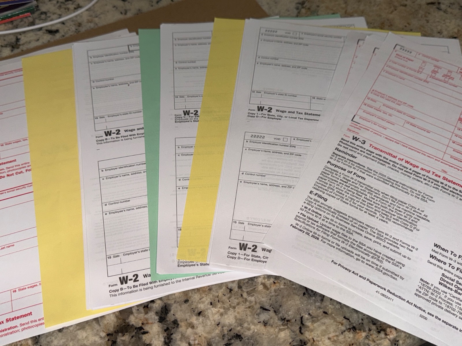 2025 W-2 4-Part Laser Tax Forms Kit + 3 W-3 Transmittals | 25 Employees | IRS ✔️
