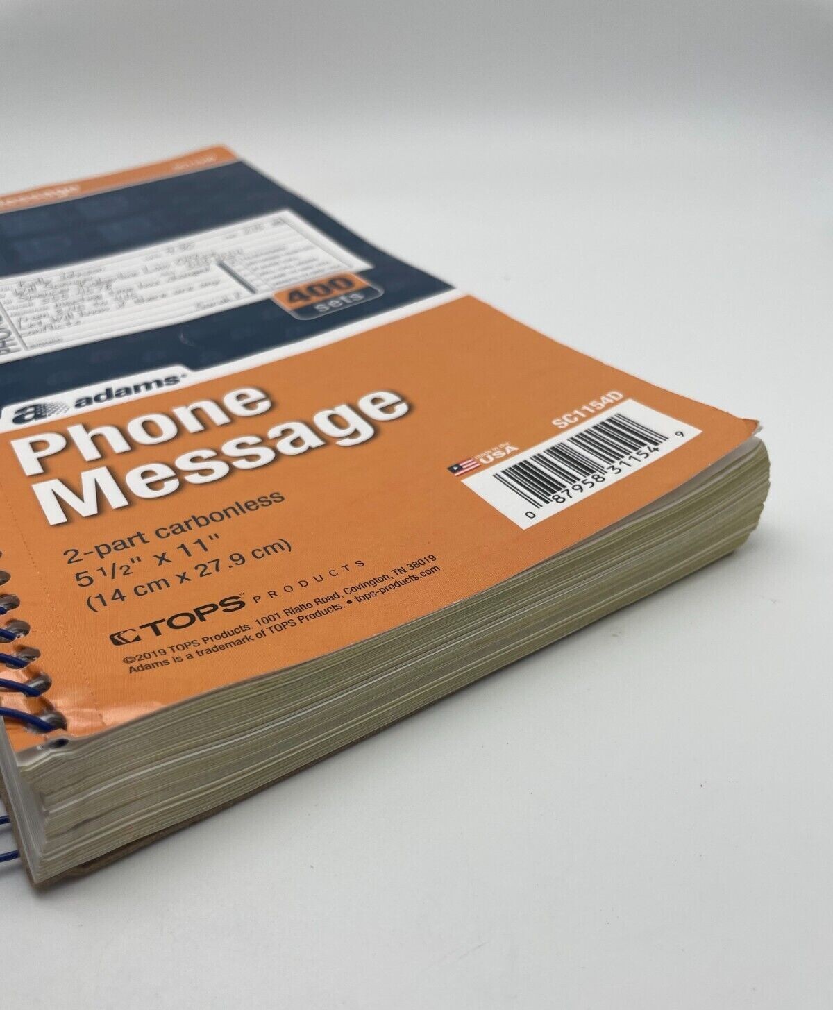 Adams Phone Message Book Carbonless Duplicate SC1154D 2019