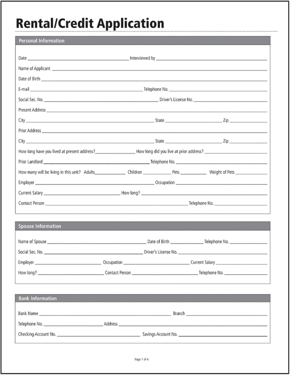Comprehensive 8.5 x 11 Rental Application – Quick & Easy Tenant Info Collection