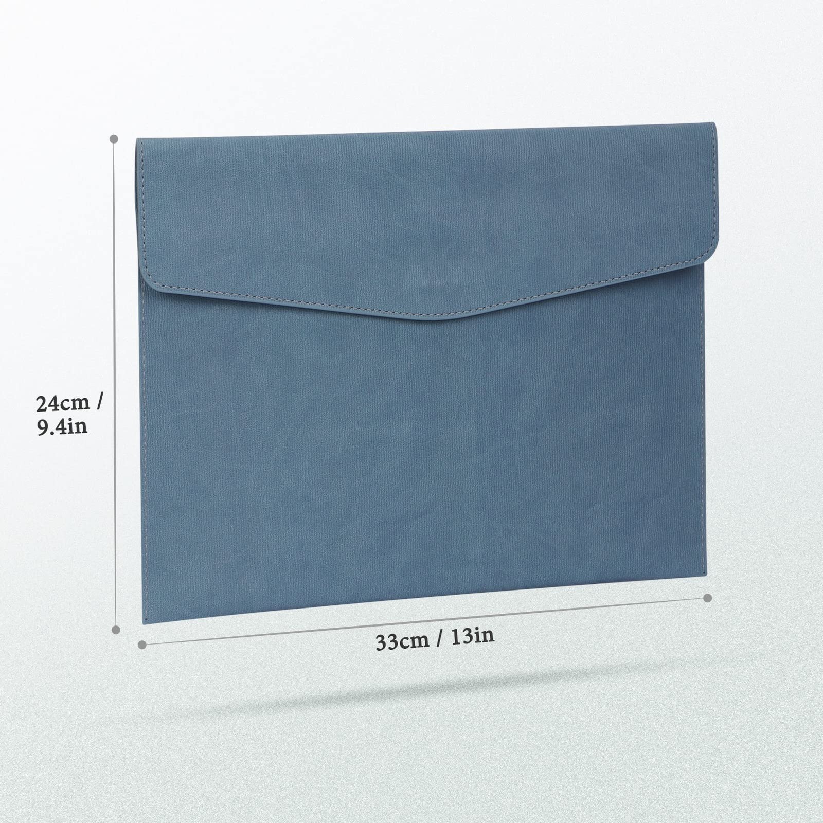 FYY File Folder, PU Leather A4 Document Holder Organizer A4, A Blue