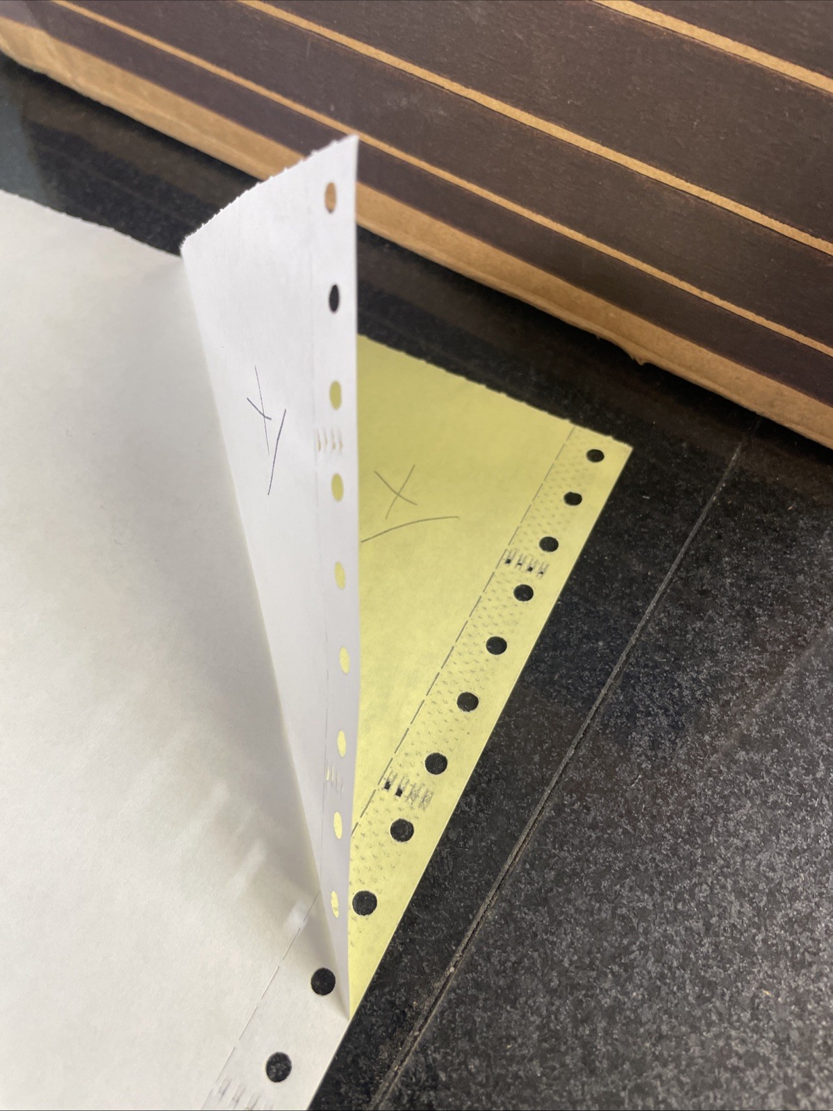 2 Part Carbonless Continuous Computer 9×11” With .5” Side Stubs Pinfeed. 1,600
