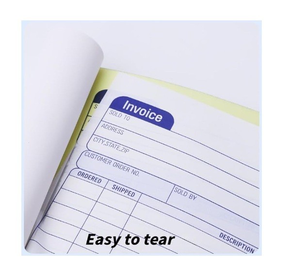 10 Pack – Invoice Books 2 Part Carbonless for Small Business 5-9/16″ x 8-7/16″