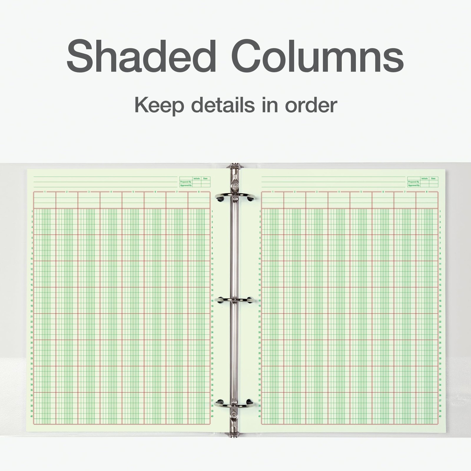 Adams Columnar Analysis Pad, 8 Column Ledger, 8.5″ x 11″, 100 Pages (50 Green