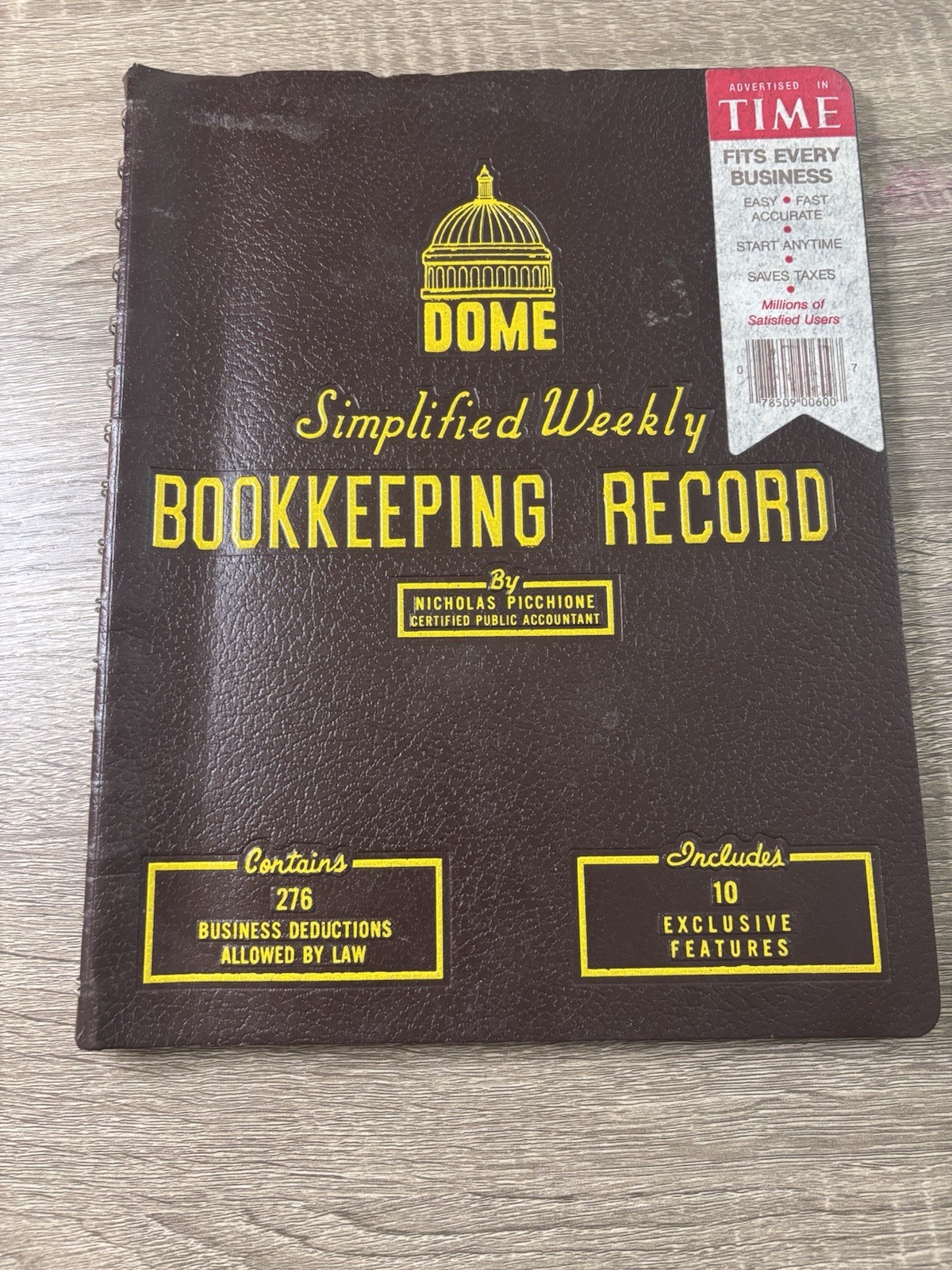 DomeSkin DOM600 Bookkeeping Record Book – Brown