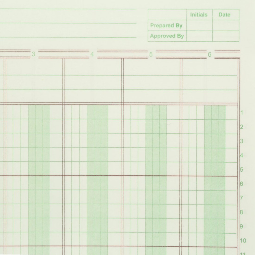 Columnar Ledger Pad 6 Columns Accounting Book Letter Size 8.5 x 11 50 Sheets Per