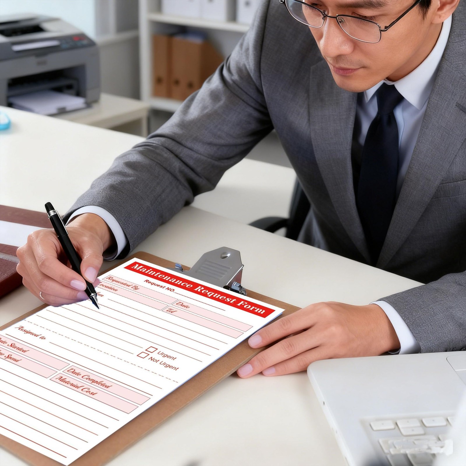 Maintenance Request Book Forms – 5.5 x 8.5 Inch 2 Part x inch, Red