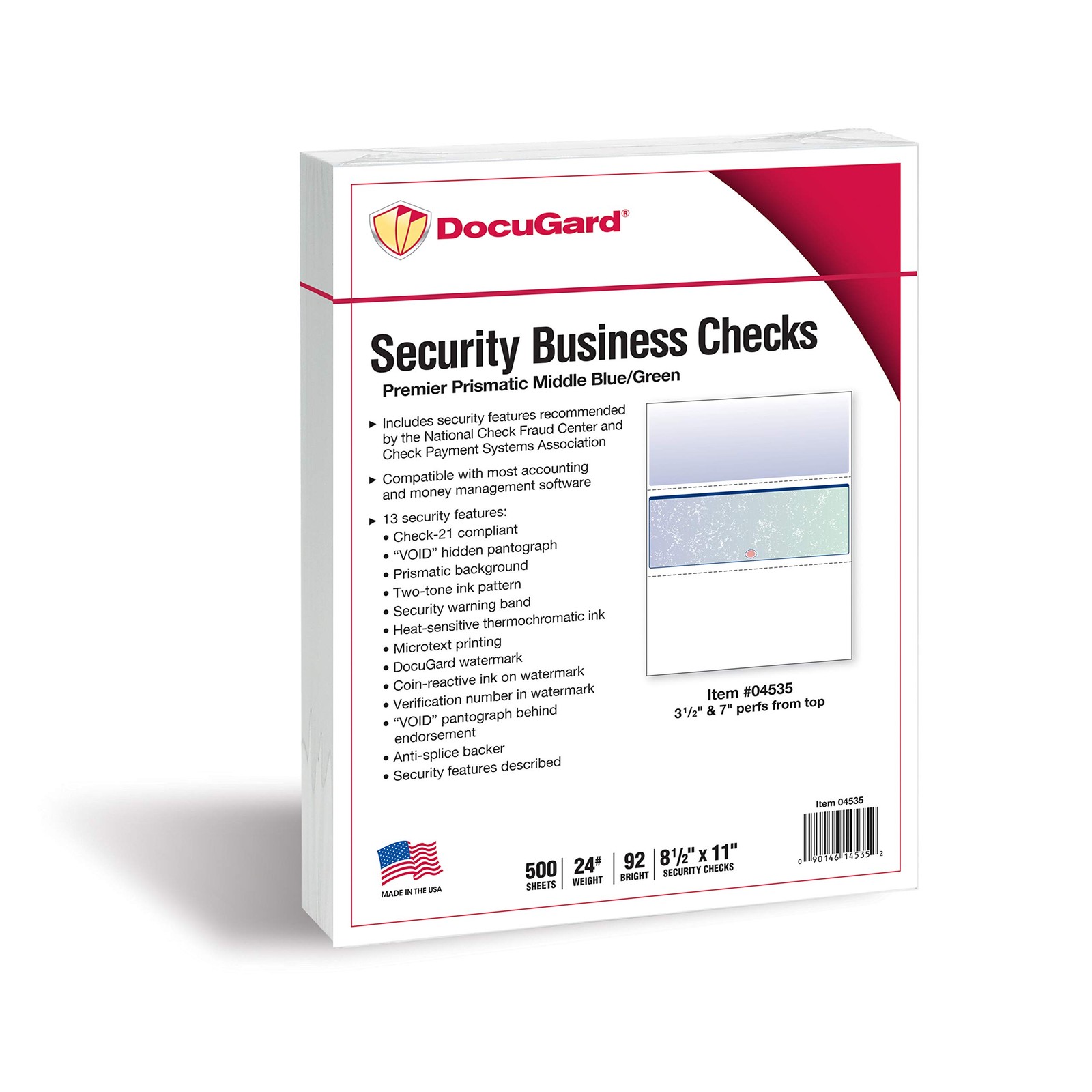 Blue/Green Premier Prismatic Middle High Security Check Paper – QuickBooks & …