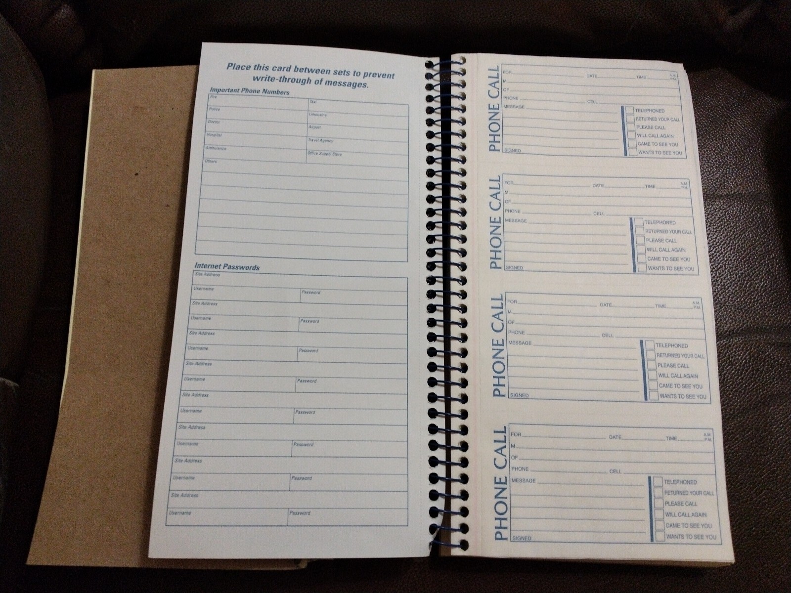 ADAMS PHONE MESSAGE BOOKLET SC1154D Lot of 2