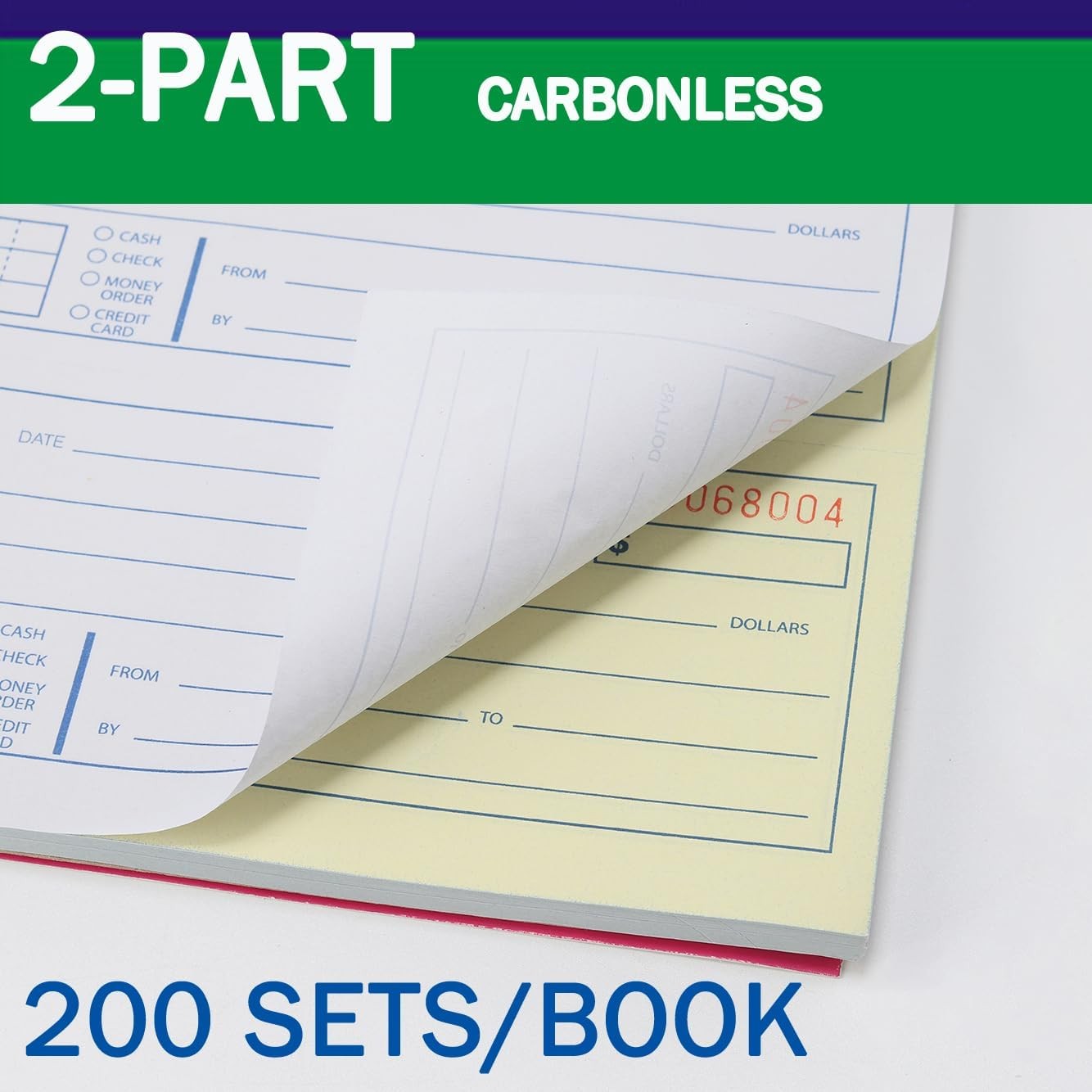 Professional Money and Rent Receipt Book Two Part Carbonless Copy Spiral…