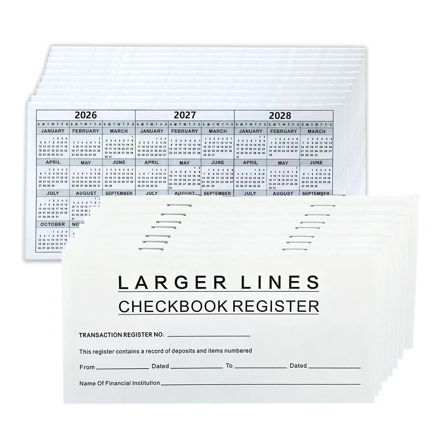 20 Pack Personal Checkbook Registers 6″ × 3″ Checkbook Register Book with 20