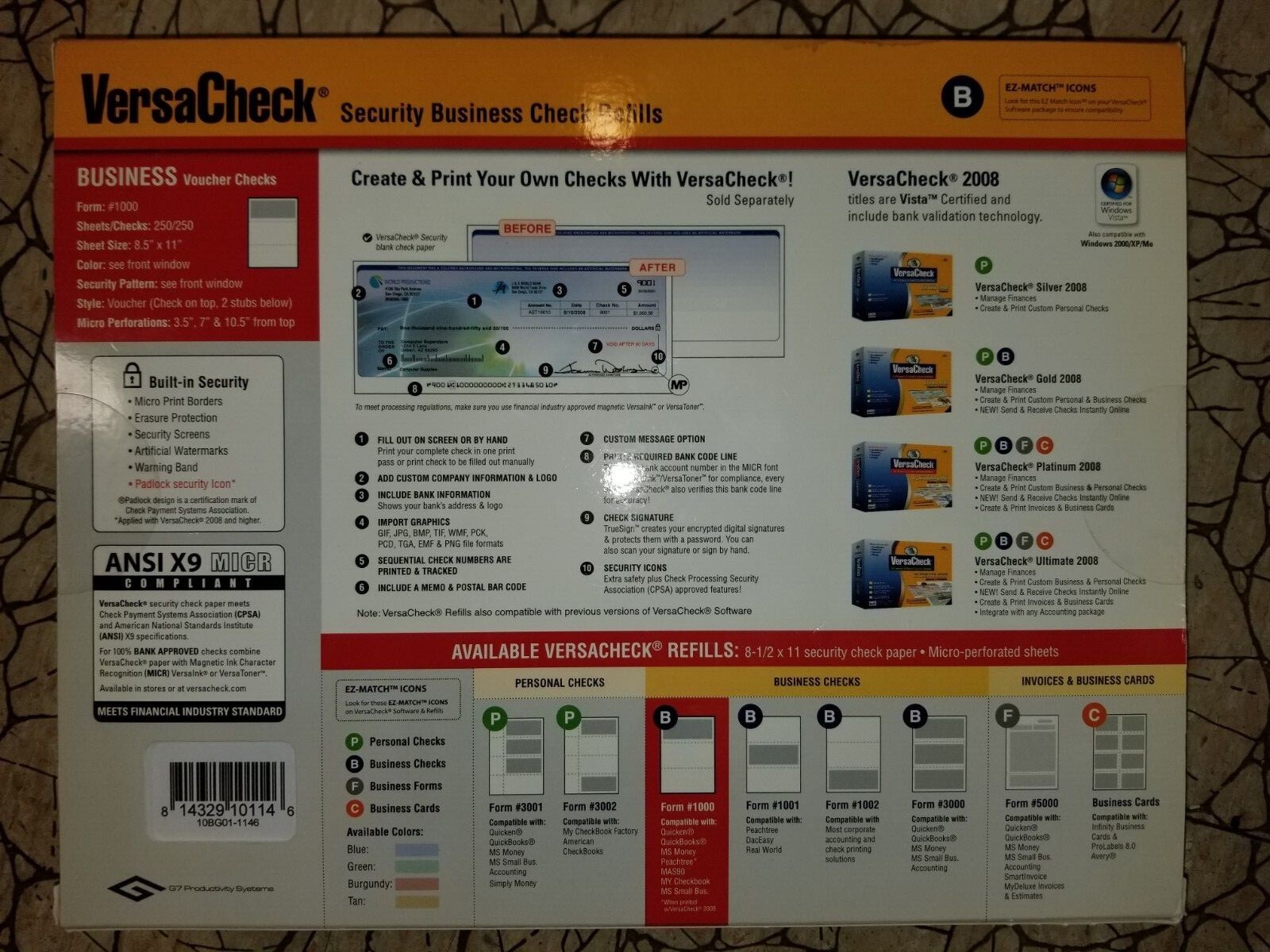 VersaCheck Security Business Check Refills
