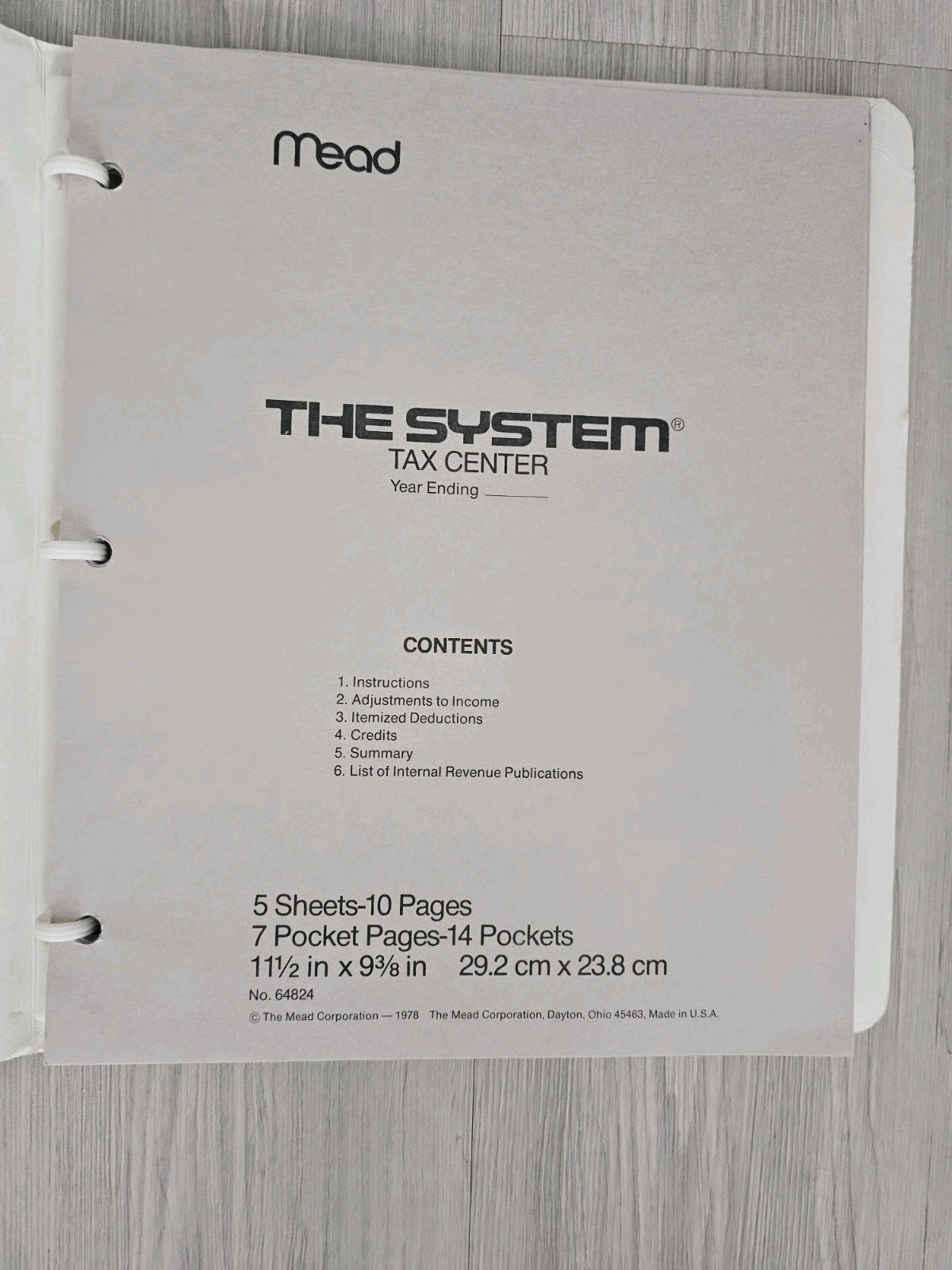 Vintage Mead The System Tax Center Record Unused 1978