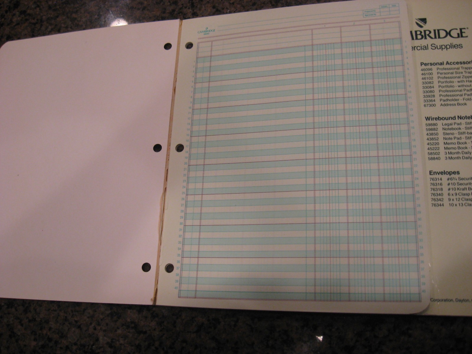 Vintage 80’s 1986 Mead CAMBRIDGE 8 & 3 Green Tint Column Pads (READ DESCRIPTION)