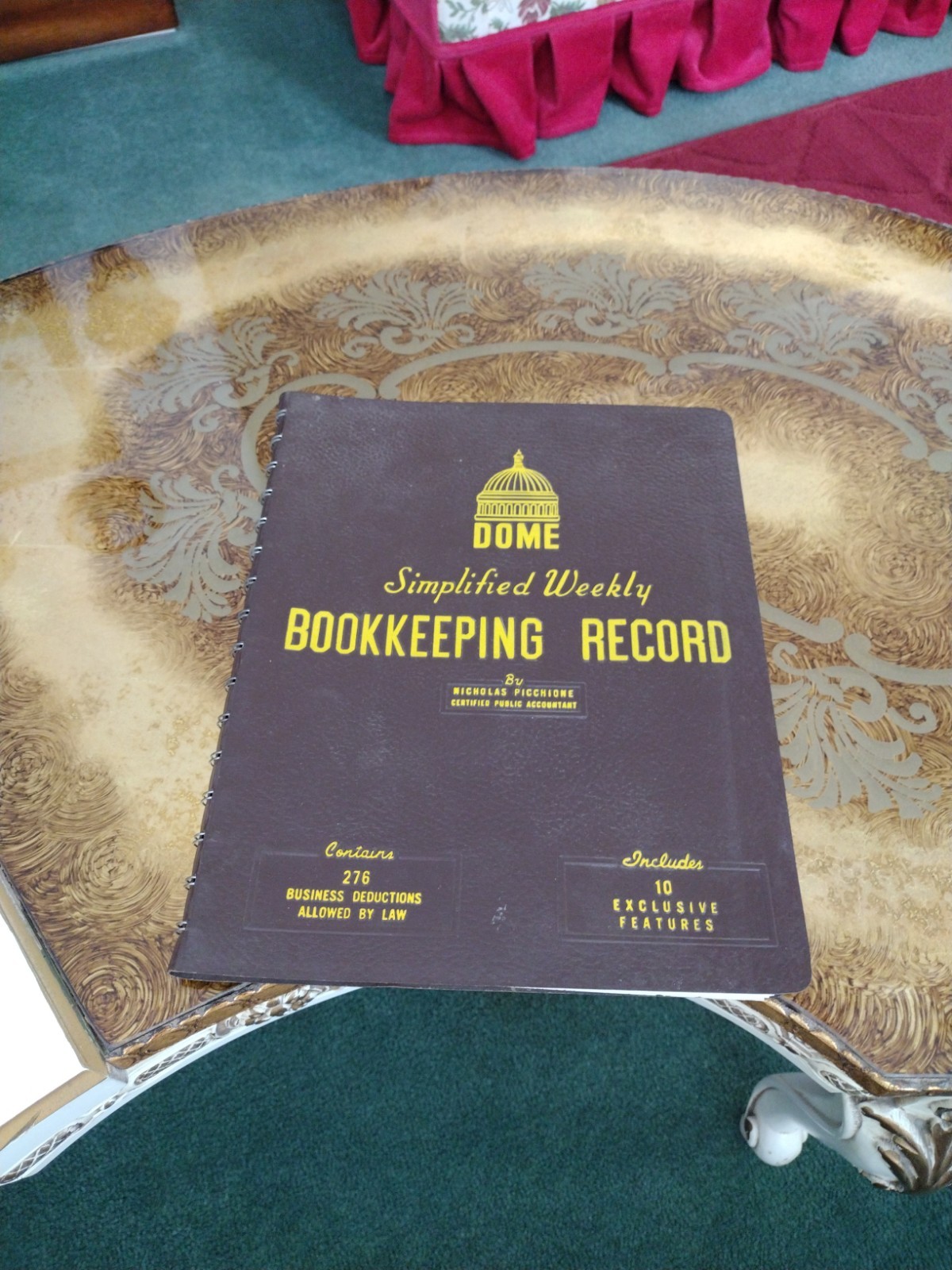 Dome simplified weekly Bookkeeping record Picchione #600 deductions NOS vintage