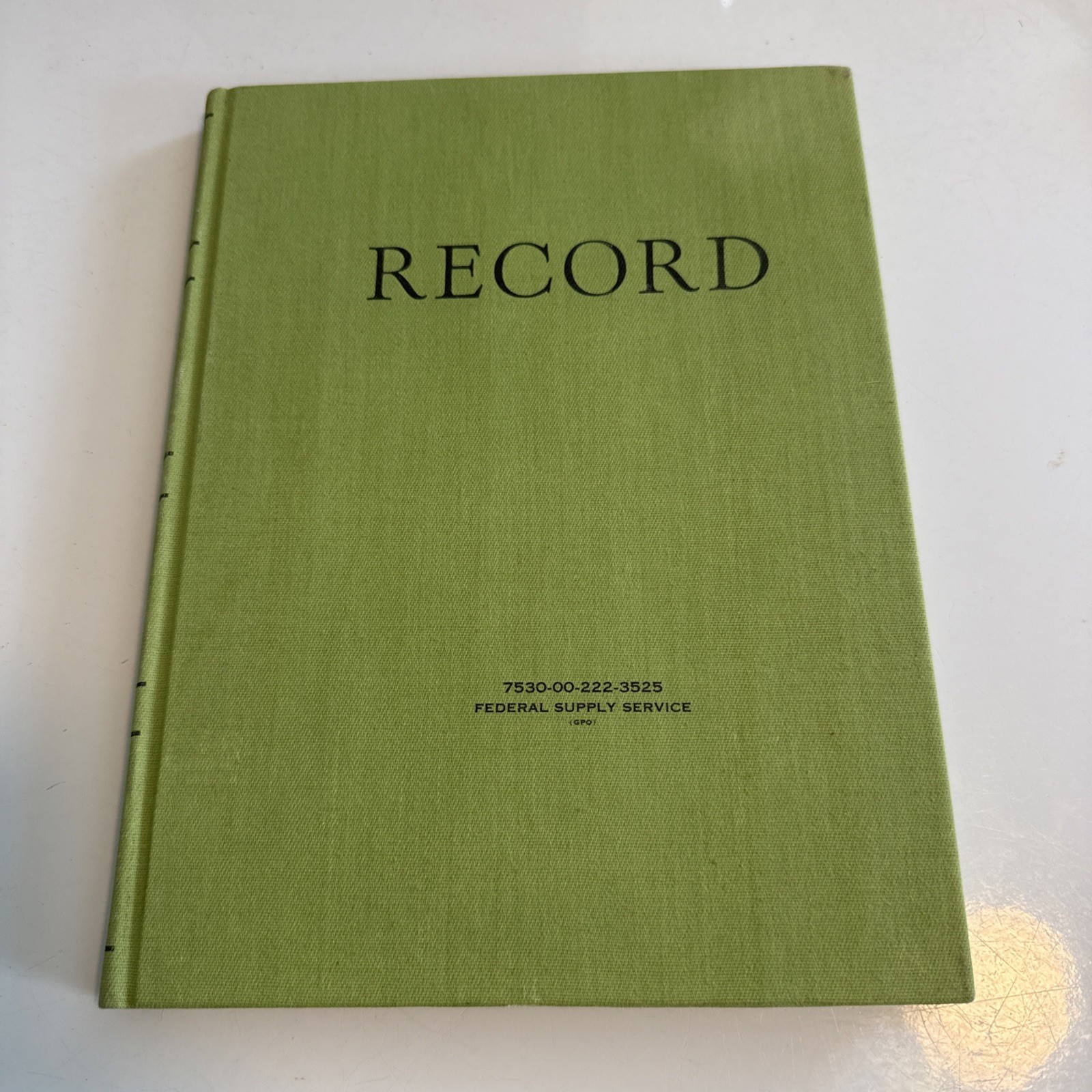 Vintage Linen Covered Records Notebook Federal Supply Service Unused 8″x 10.5