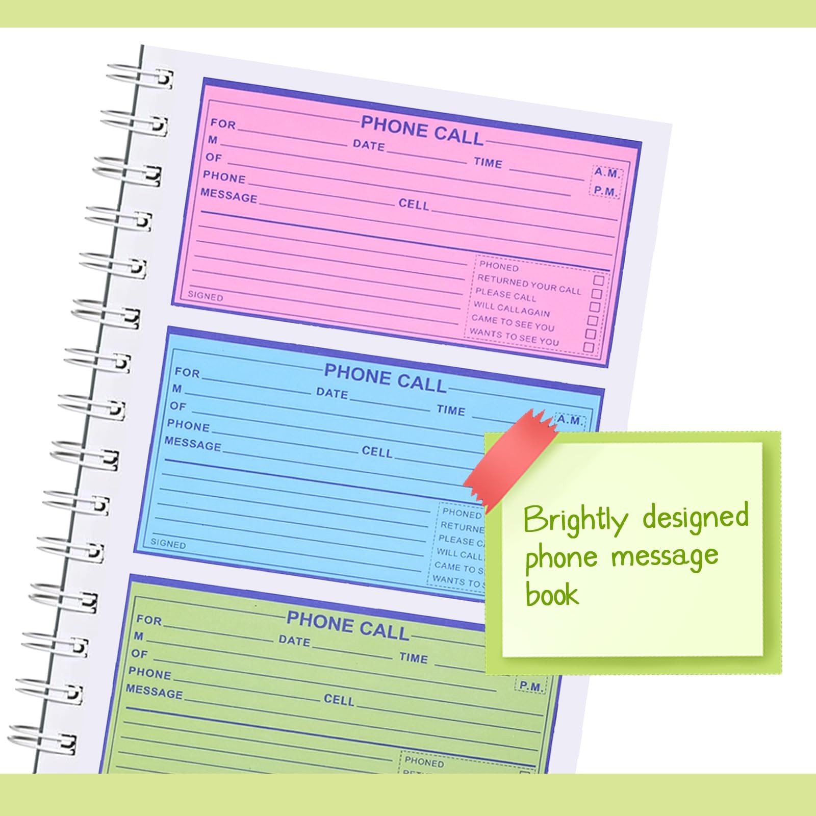 12 Pcs Spiral Bound Message Book for Business Office, 5 1/2″ x 11″2 PartTelep…