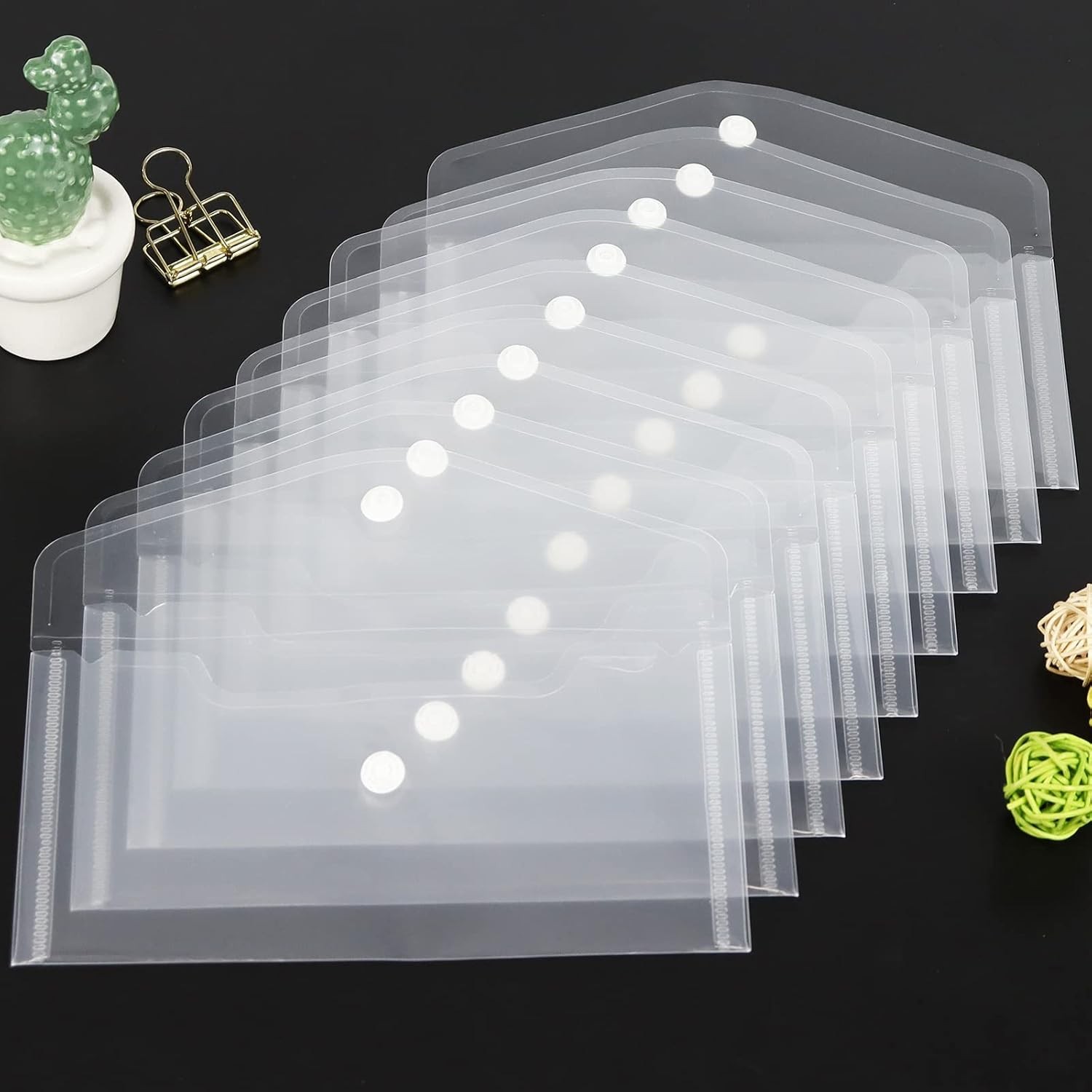 Plastic Envelopes 10 Pack Clear Document 4.13×7.87inch, Transparent