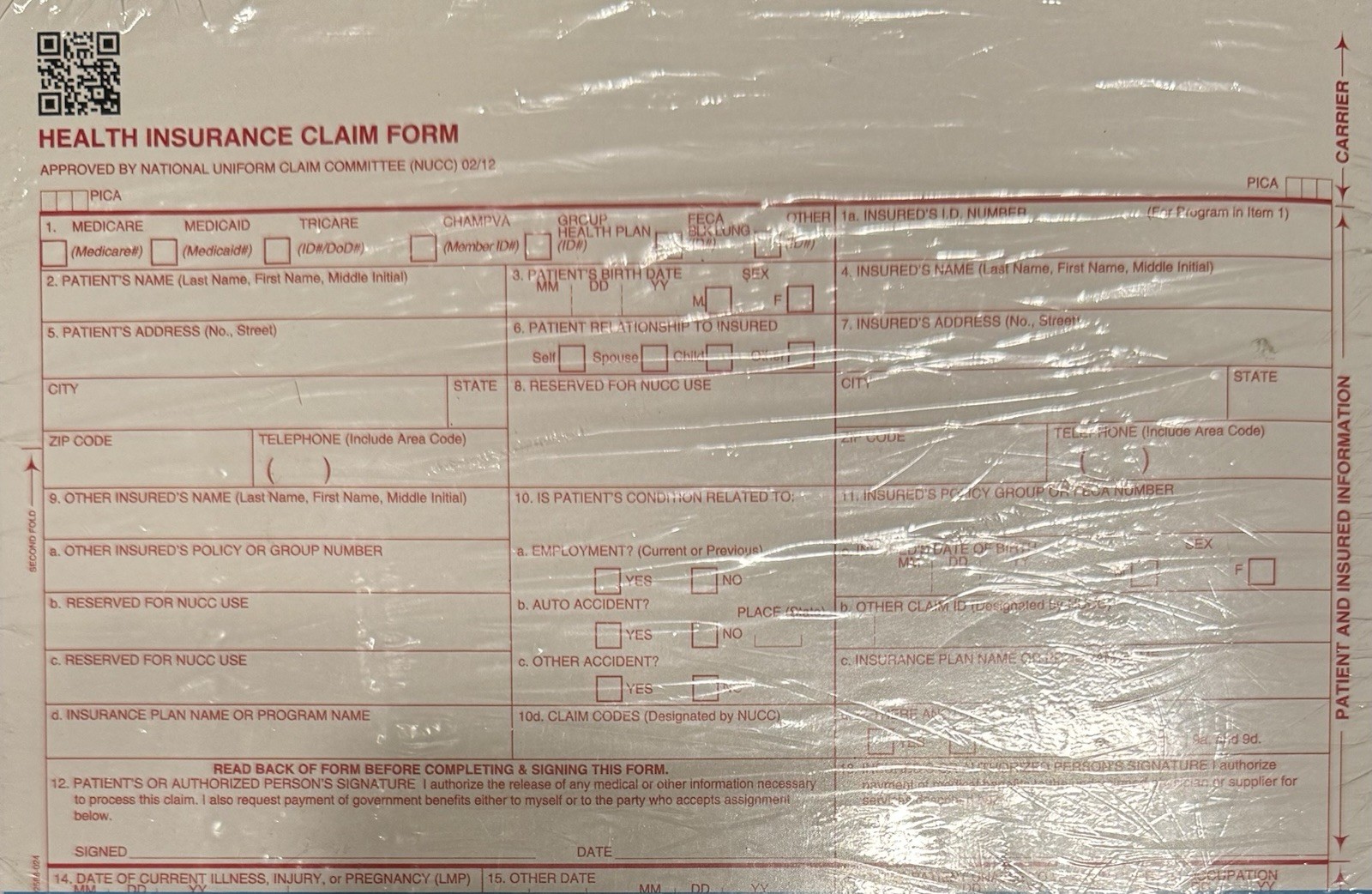 Blue Summit Supplies CMS 1500 HCFA Version 02/12 500 Health Claim Forms with PDF