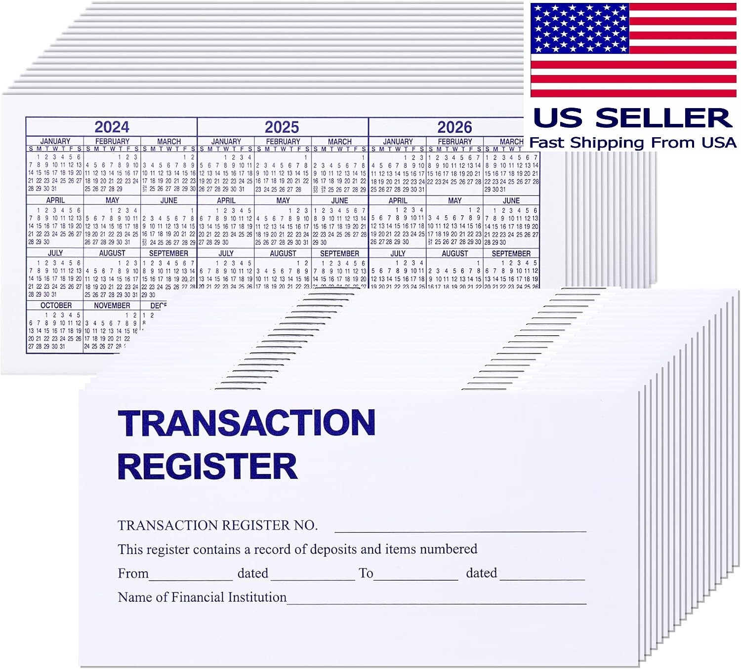 24 PCS Check Registers for Personal Checkbook, Easy to Read Checkbook Register