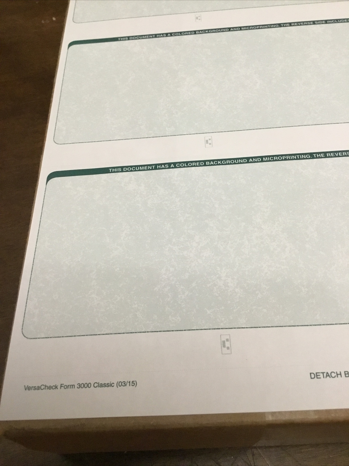 VersaCheck ValueChex 500 Blank Business Voucher Checks Green Classic 3 Per Page