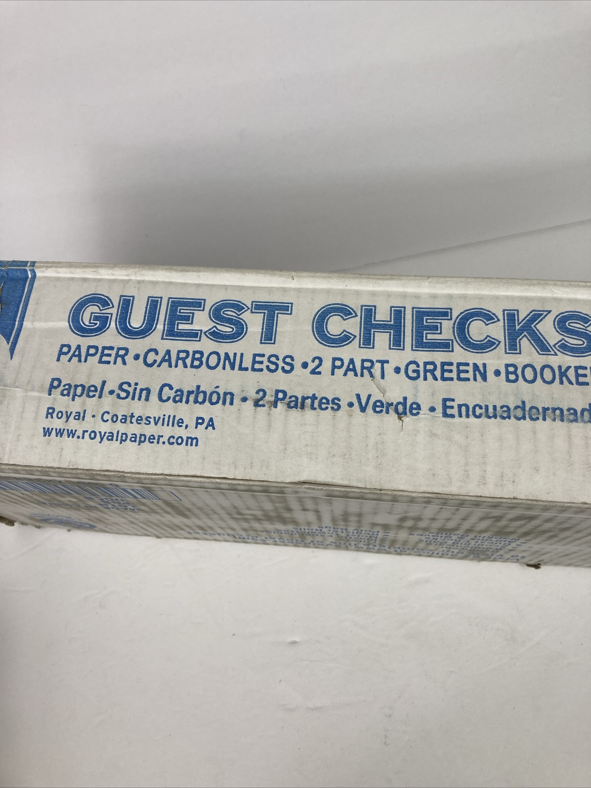 Royal Guest Check Book Carbonless Duplicate 3.4”x 6.75” 50/Book 50 2500 Total