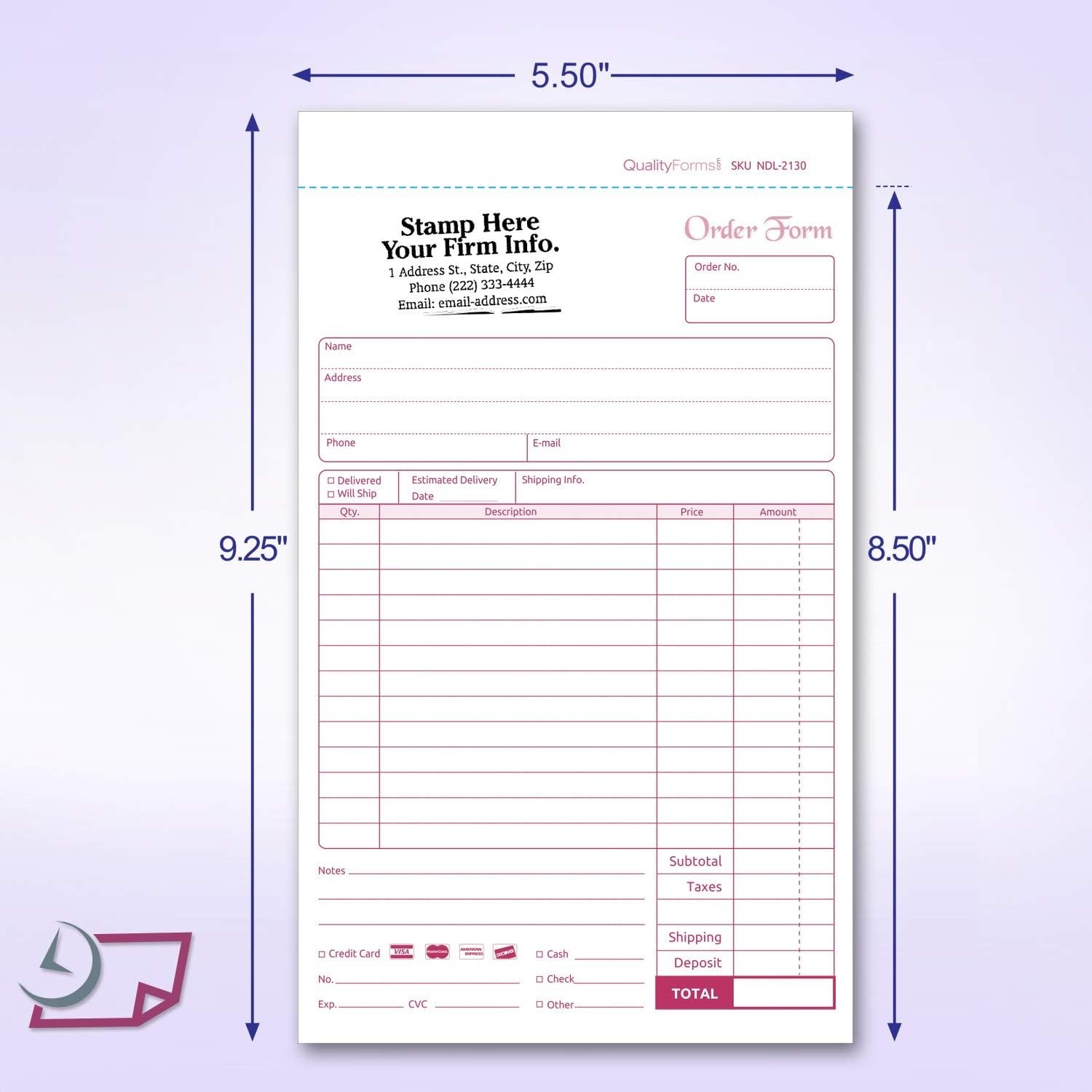 Wraparound NCR Order Forms – 50 Carbonless Sets, Perfect for Customer Orders
