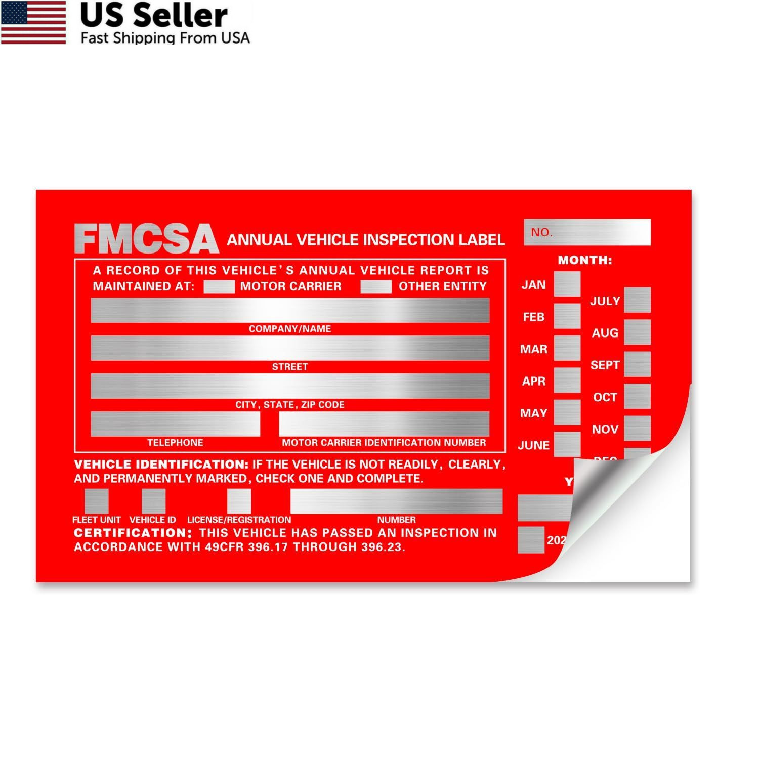 Annual Vehicle Inspection Report Form 25-pk 3-Ply 8.5 x 11.75 inch, Red