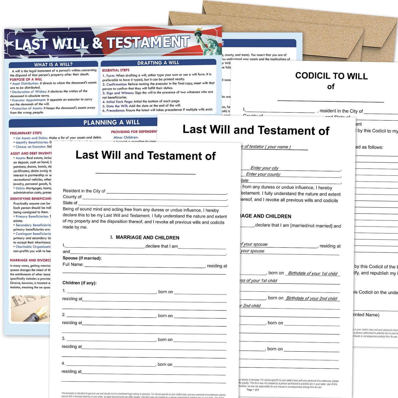 Last Will & Testament Kit 2025 – Easy Legal Will for Seniors & Young Adults, …