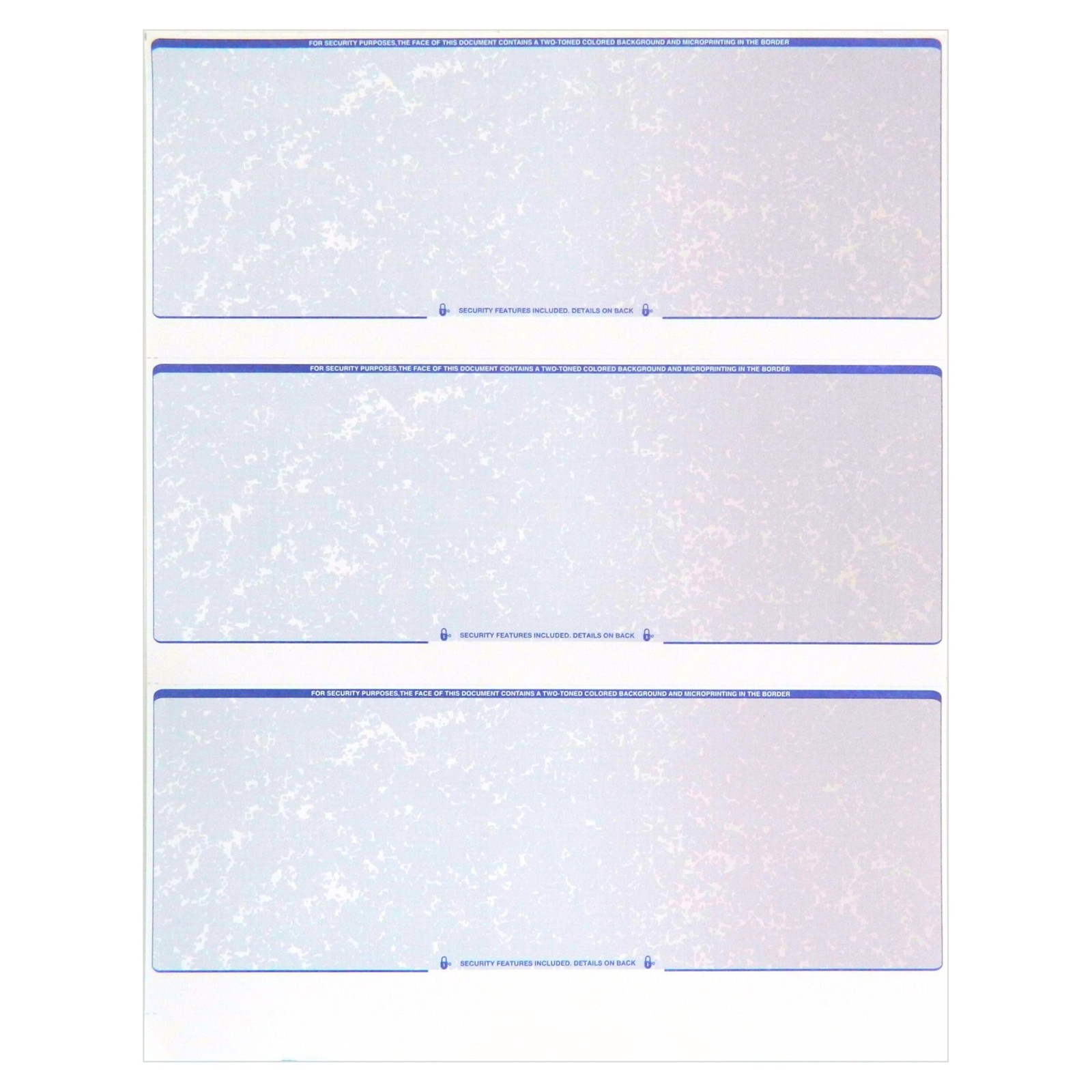 Blank Checks Paper Stock Computer Prismatic Blue Red 3 On Page 100 Pack