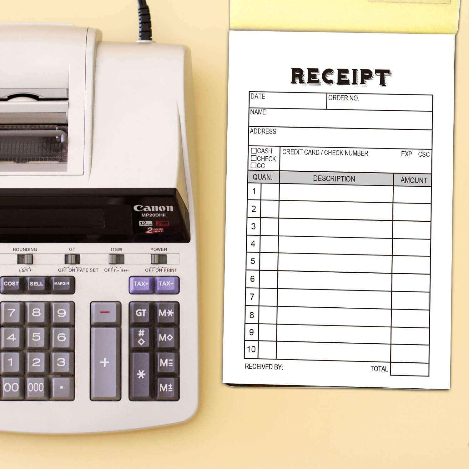 2-Pack Receipt Pad, Sales Receipt Form, Order Book, Invoice Booklet for Small.