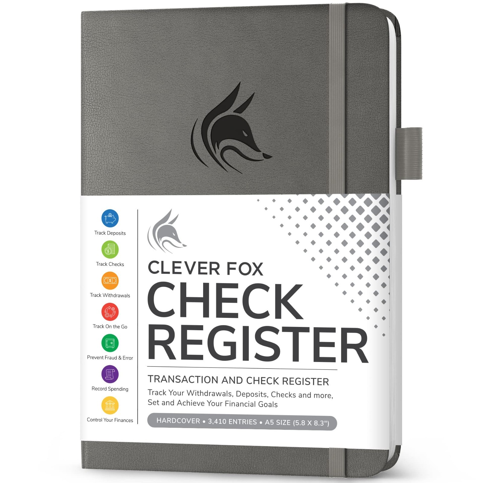 Deluxe Check Register Book – A5 Accounting Ledger & Transaction Log for Personal