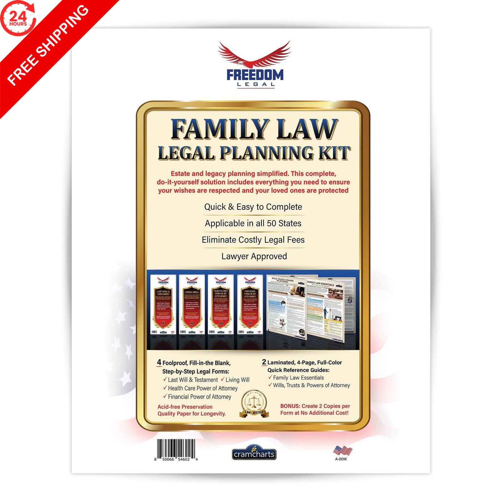 Family Legal Forms Kit – Will, Living Health Proxy & POA Docs