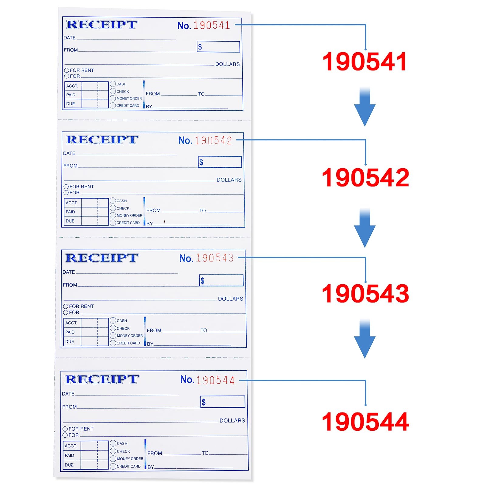Receipt Book with Carbon Copies, 2-Part carbonless, 100 Sets per Book, 4…