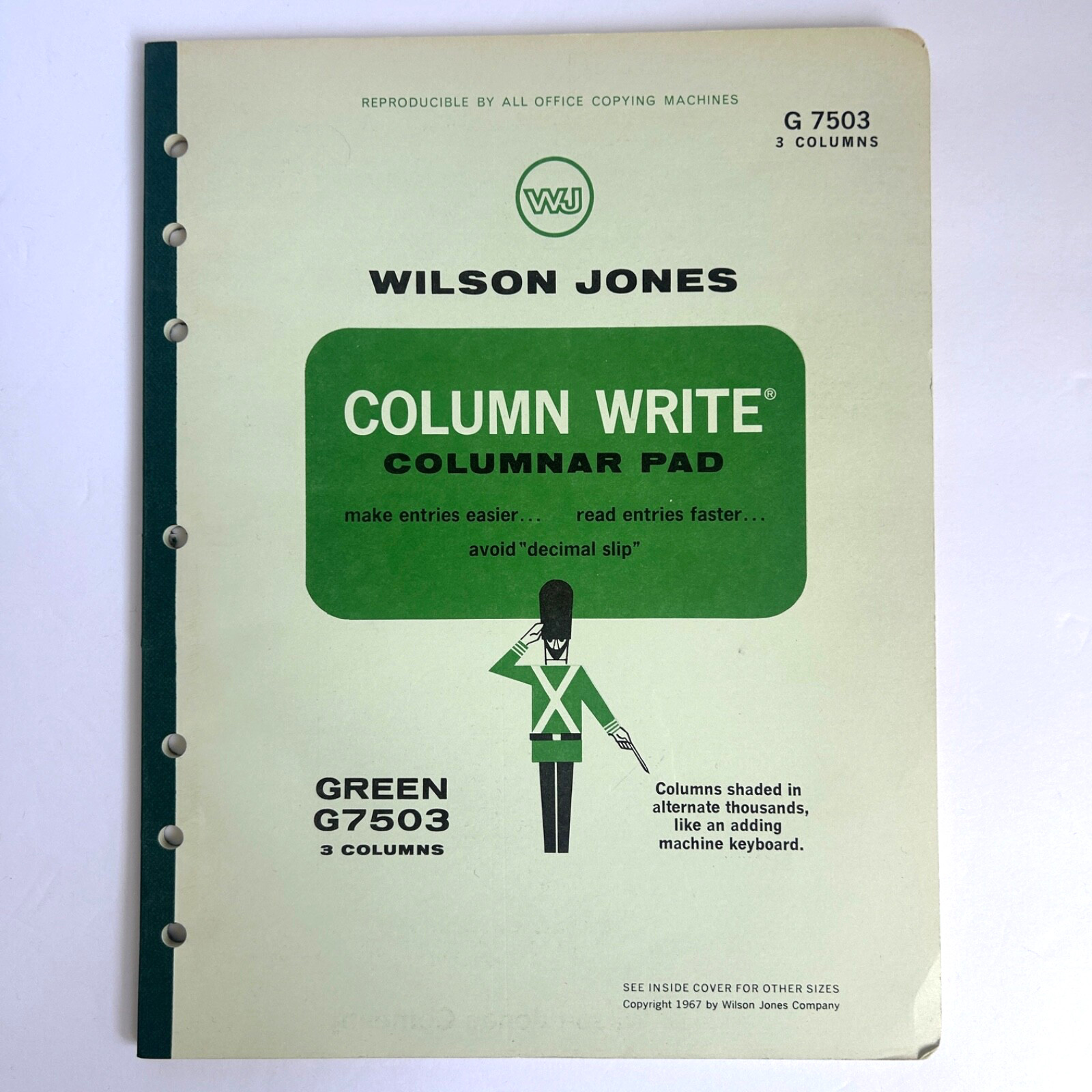 VTG Wilson Jones Columnar Pad G7503 Accounting 3 Columns BONUS Analysis Pad FREE