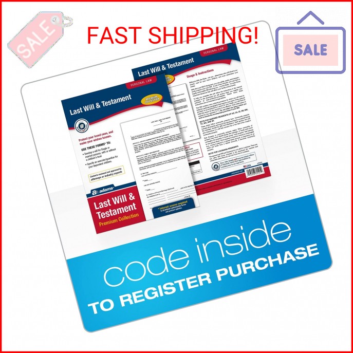 Adams Last Will and Testament, Forms and Instructions, Downloadable Product Deta