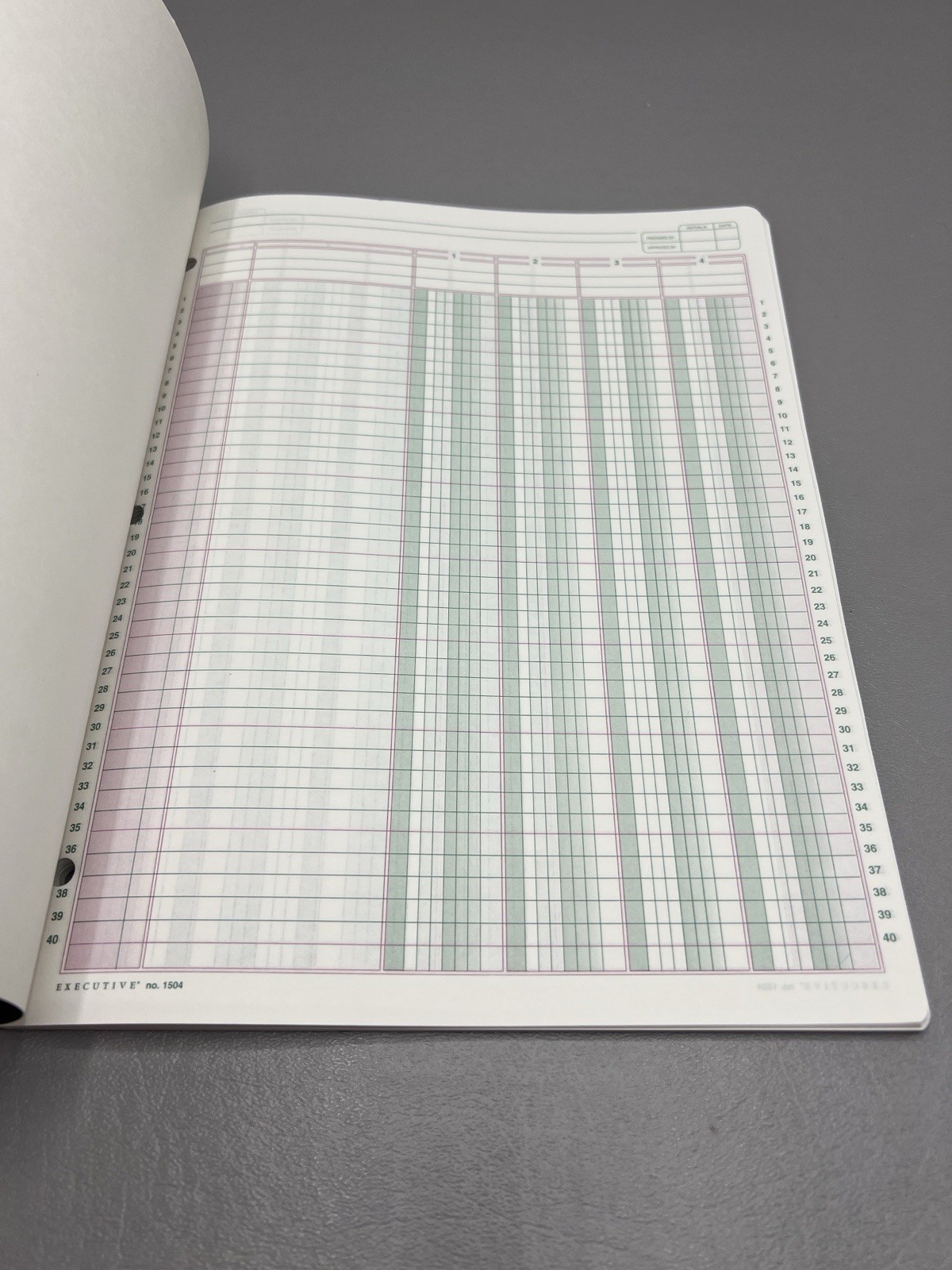 Vintage Stuart Hall 50 Sheet 4 Columns 8.5”x11” Columnar Pad New Unused #15041