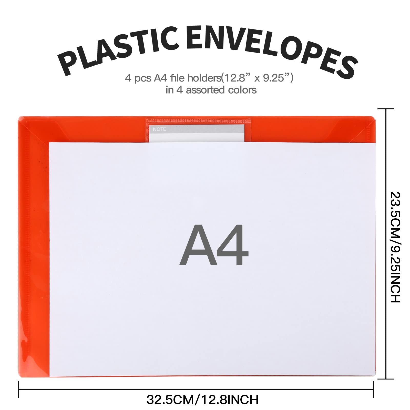 LEOBRO File Folders for Documents, 4 Pcs Plastic with Assorted