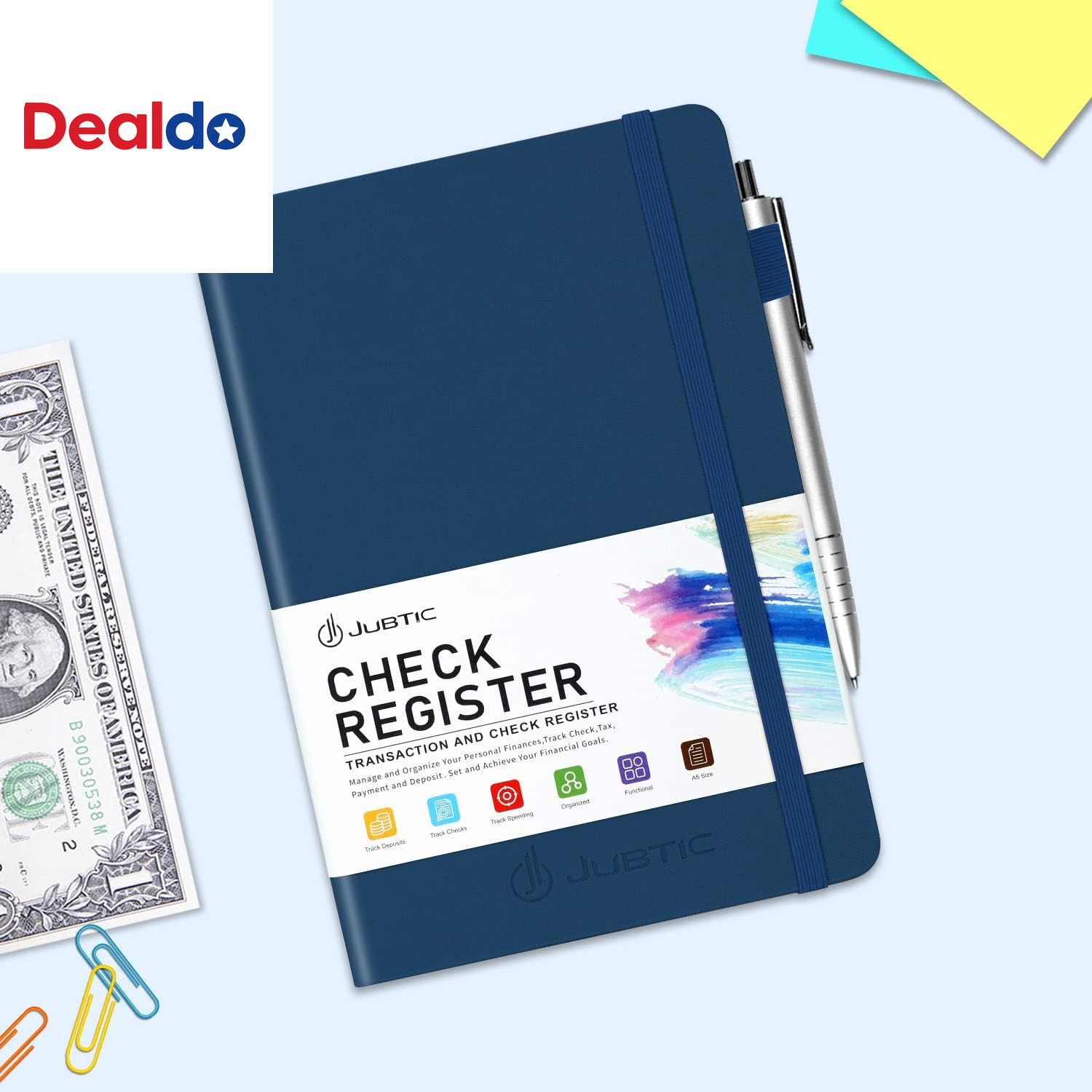 A5 Check Registers for Personal Checkbook, Ledger Transaction Registers Log Book