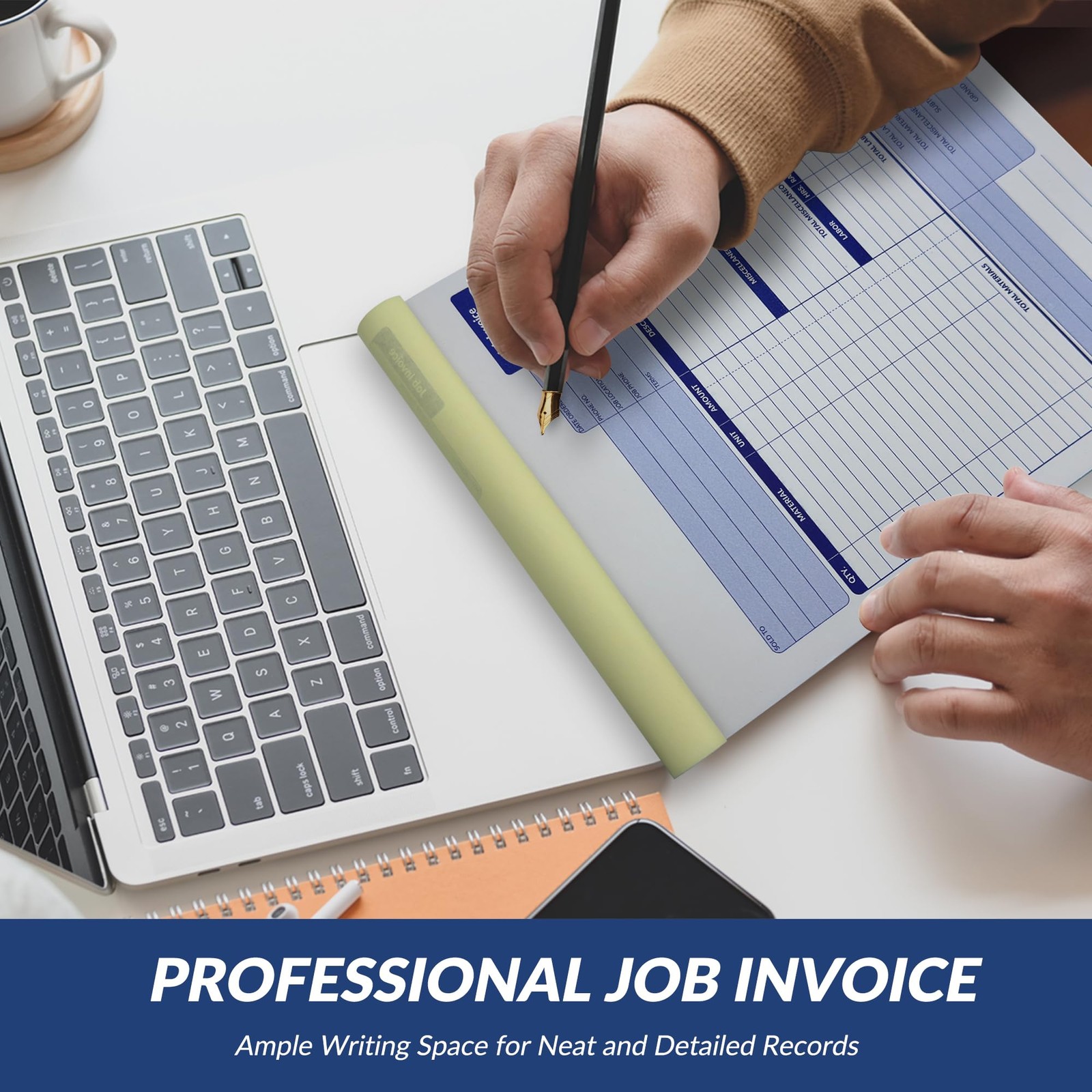 Harfesto Job Work Order Forms Large Size Contractor Invoice Book 8-1/2″ x 11-…