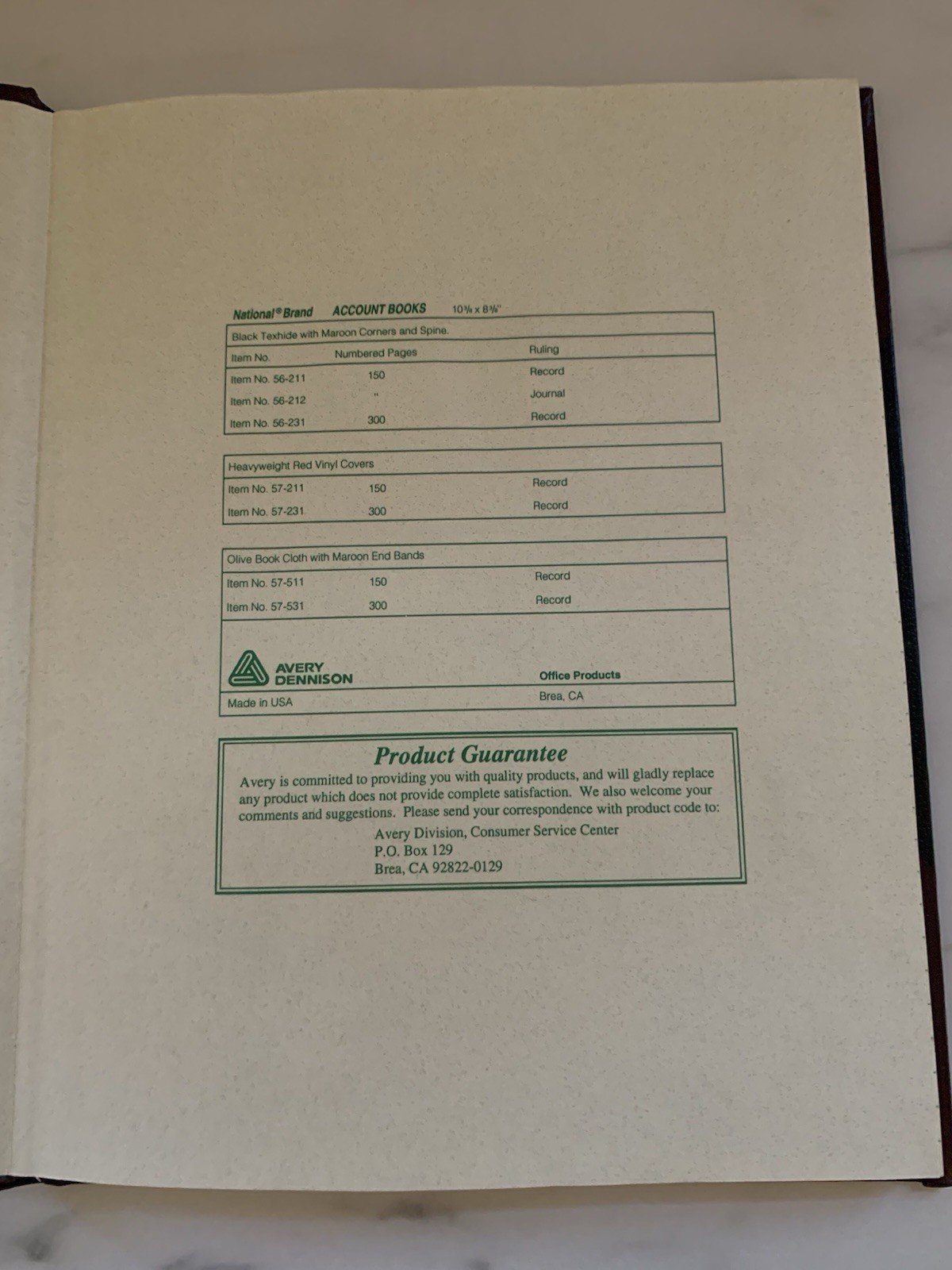 ✨Vintage New National Brand 56-211 Texhide Record Book 150 Pages 10-3/8 x 8-3/8″