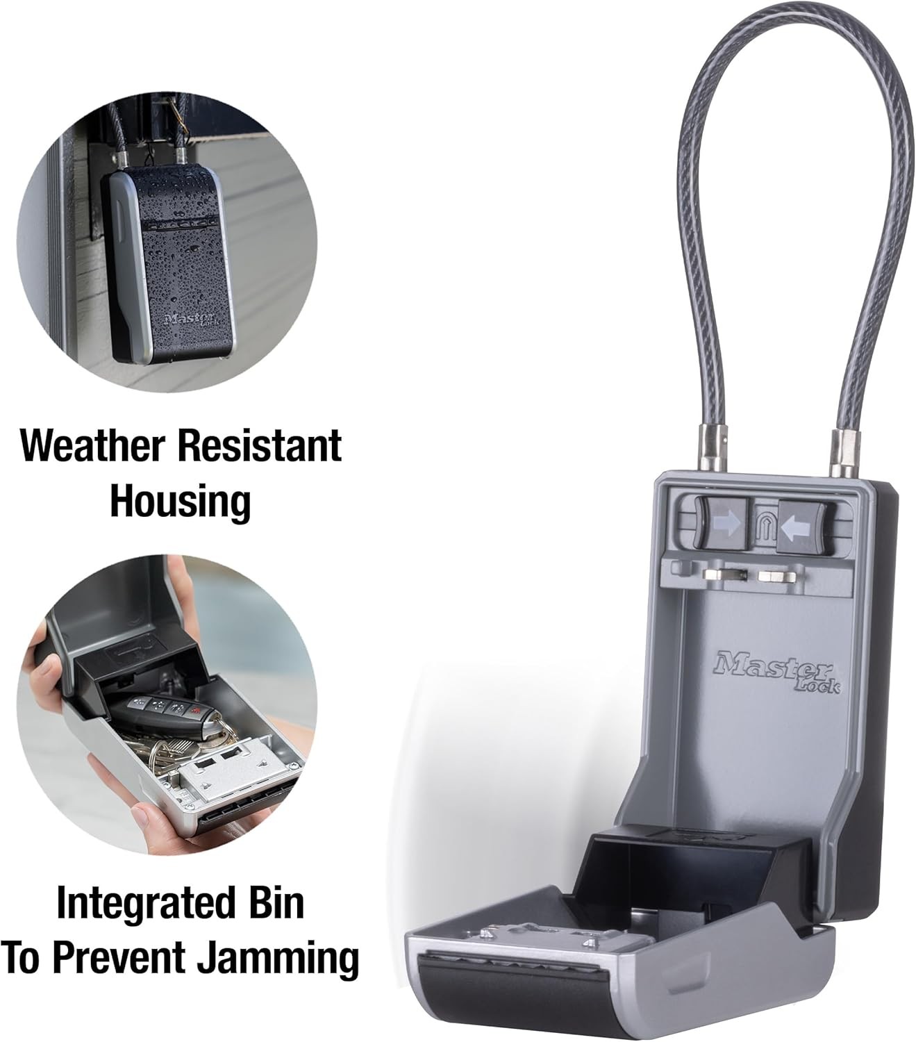Master Lock High Capacity Key Lockbox, Combination Dial, Removable Cable