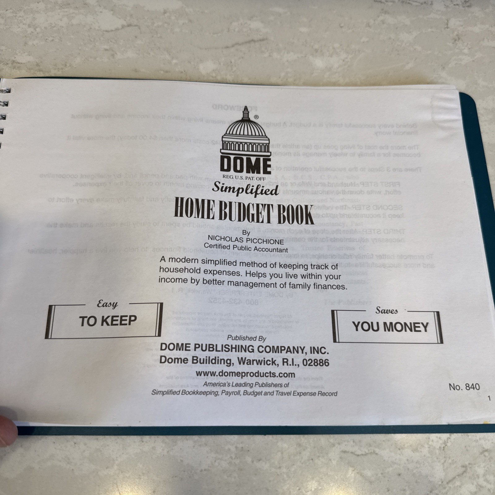 Dome Bookkeeping Record Book Undated Monthly Weekly & Home Vintage Style