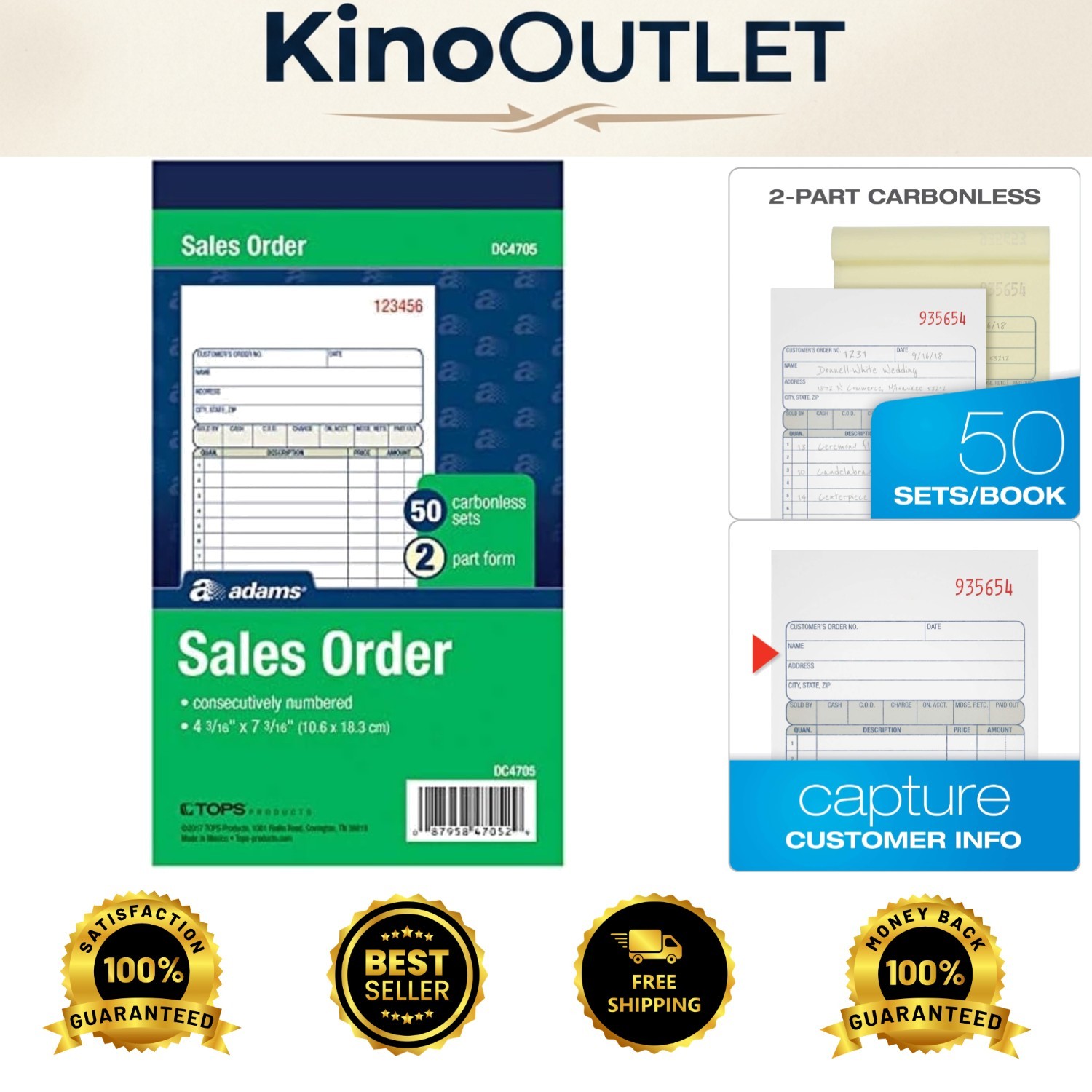 Compact Sales Order Books – Carbonless, Consecutively Numbered, 3 Pack