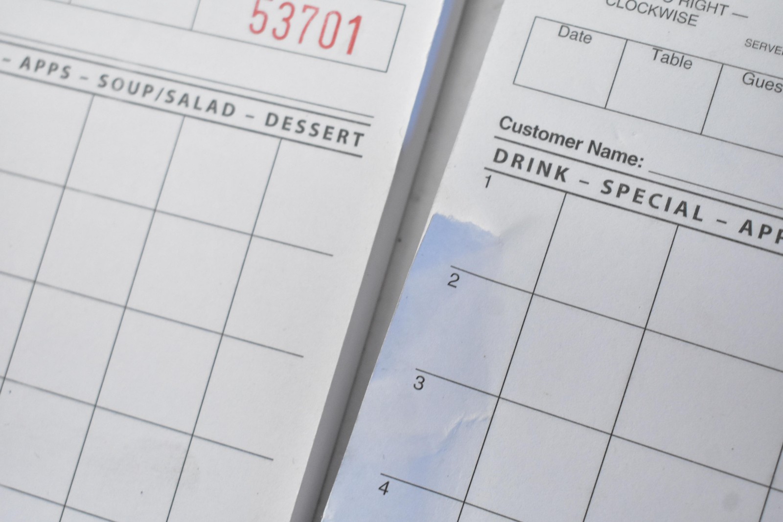 NCCO 4716WP WaitRpad Restaurant Numbered Guest Check Sales Order Pads 10 Pack