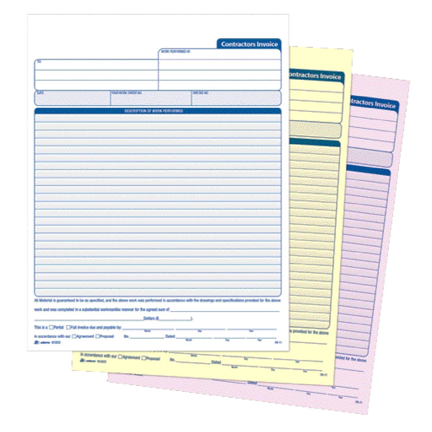Adams Contractor Invoice Forms, 8.5 x 11.44 Inch, 3-Part, Carbonless, 100-Pac…
