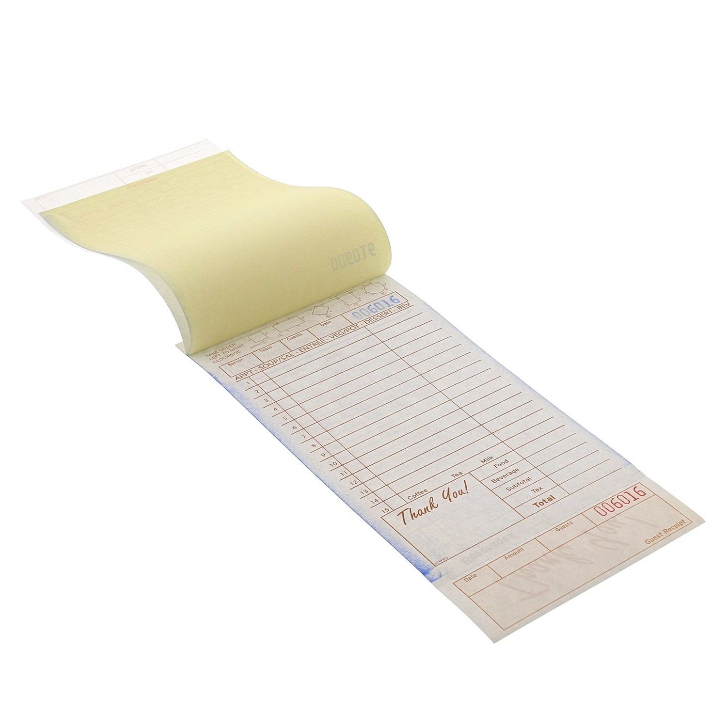 AmerCareRoyal Guest Check Loose-Pack Refill, 15 Lines, Three-Part Carbonless,…